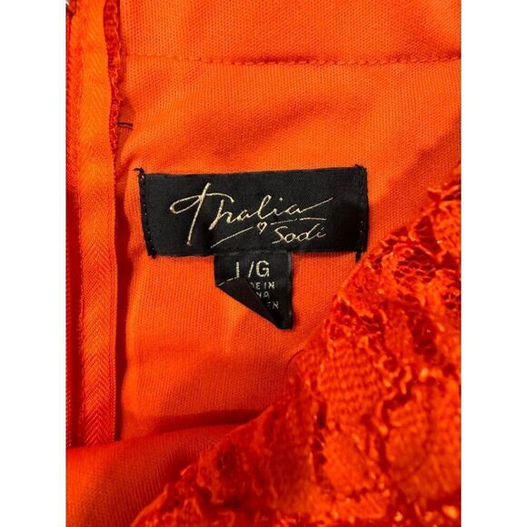 Thalia Sodi Strapless Lace Overlay Orange Dress Large - Picture 3 of 8